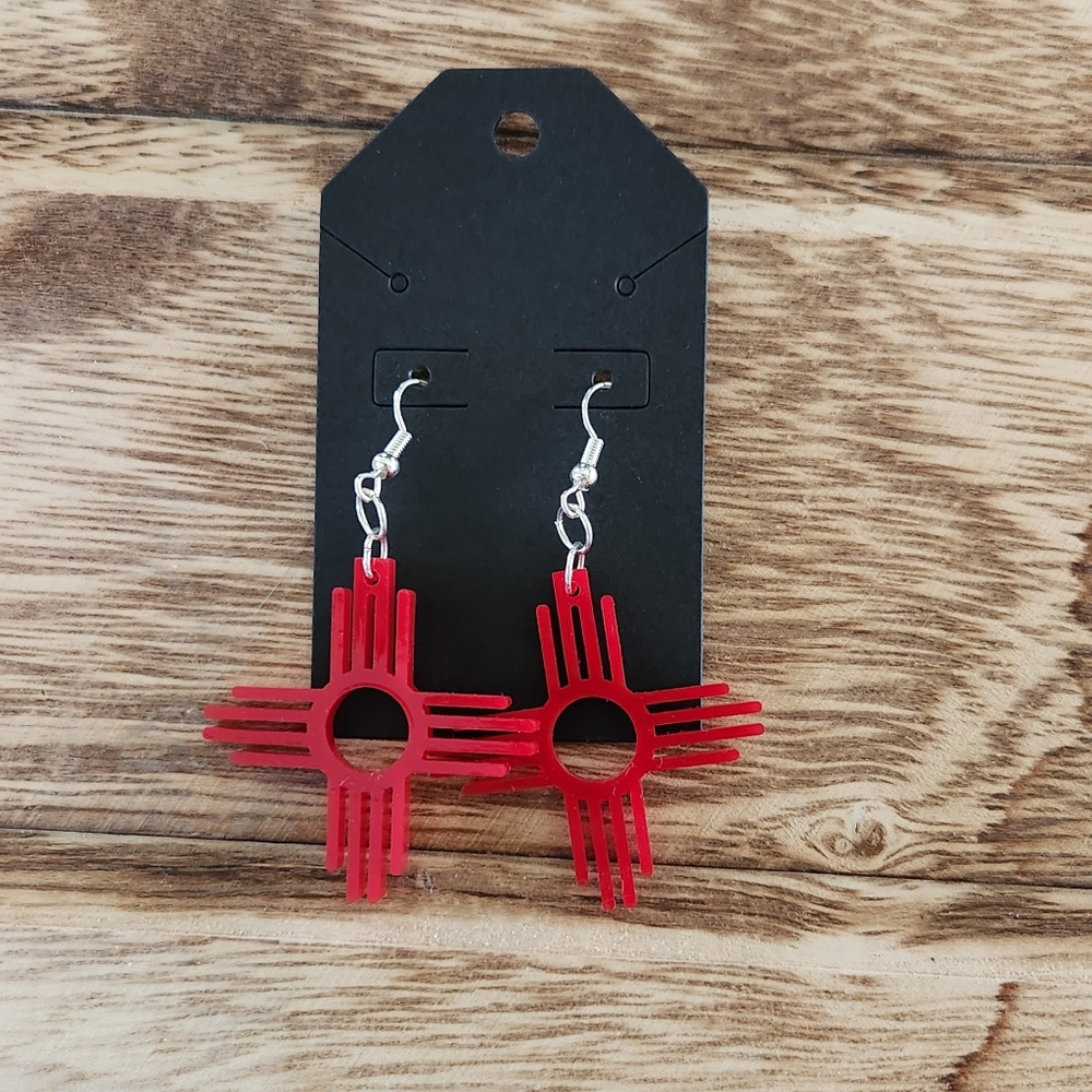 Red Zia earrings